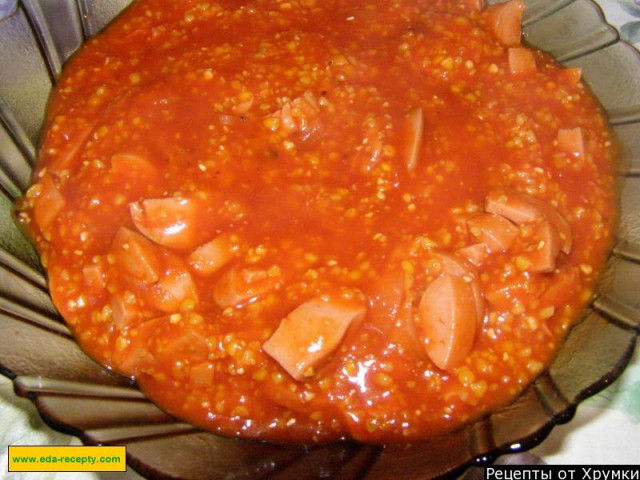 Підлива до гречки з борошном, сосисками і томатною пастою рецепт з фото покроково 