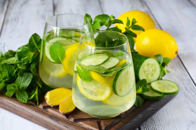 Напій для схуднення імбир огірок лимон м'ята рецепт з фото покроково і відео 