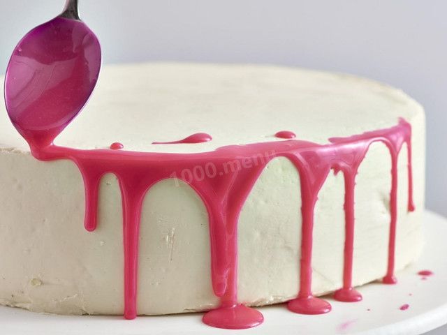 Рожева глазур для торта рецепт з фото 