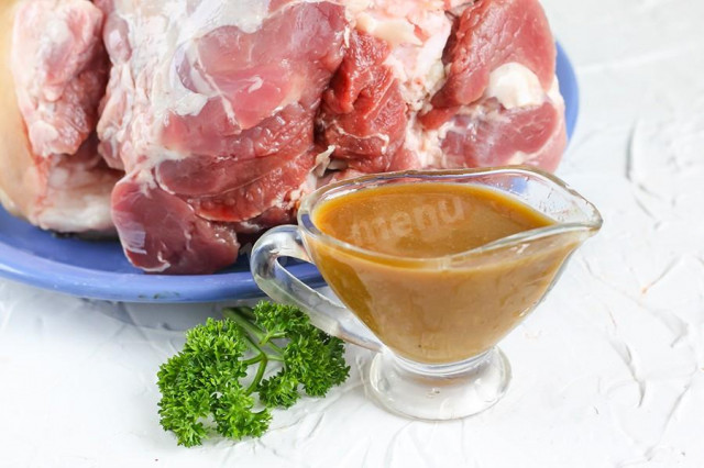 Швидкий маринад для свинини з гірчицею і соєвим соусом рецепт з фото 