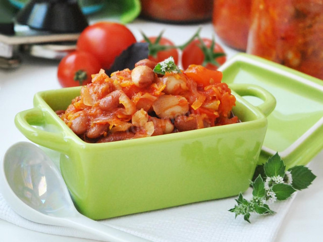 Салат по грецьки з квасолею зиму рецепт з фото 
