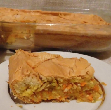 Овощной пирог с капустой и болгарским перцем
