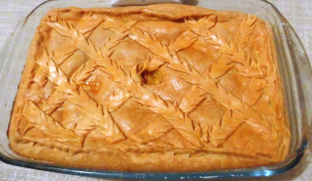 Овочевий пиріг з капустою і болгарським перцем рецепт з фото 