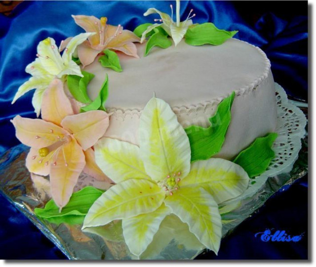 Торт з профитролями Скоро літо з квітами рецепт з фото покроково 