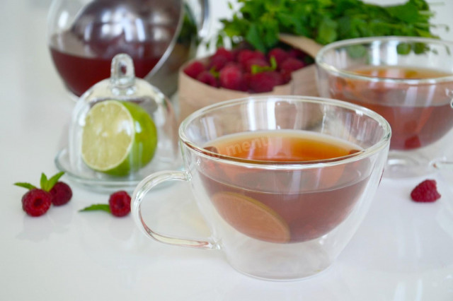 Холодний чай з малиною і м'ятою рецепт з фото покроково 