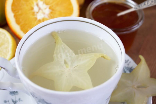 Чай з карамболою, імбиром і лимоном рецепт з фото 