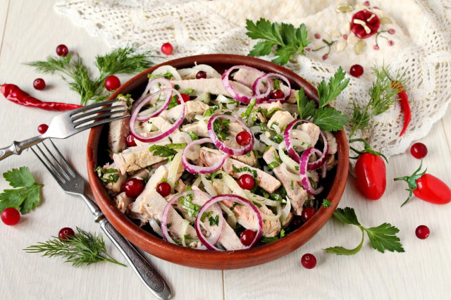 Сільський весільний салат зі свинини з цибулею рецепт з фото покроково 
