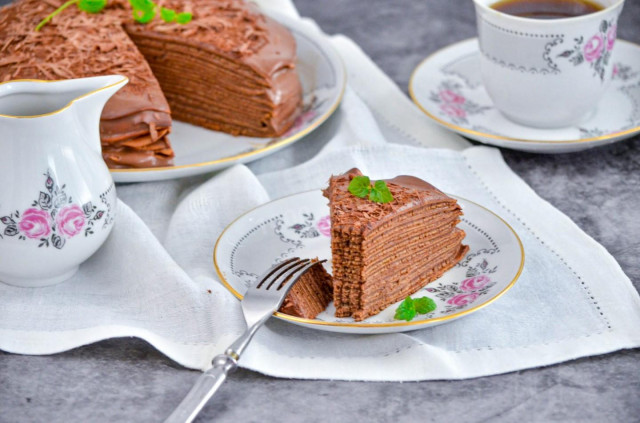 Млинцевий шоколадний торт рецепт з фото покроково і відео 