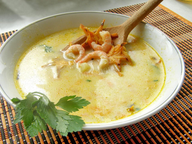 Вершковий суп з креветками рецепт з фото 