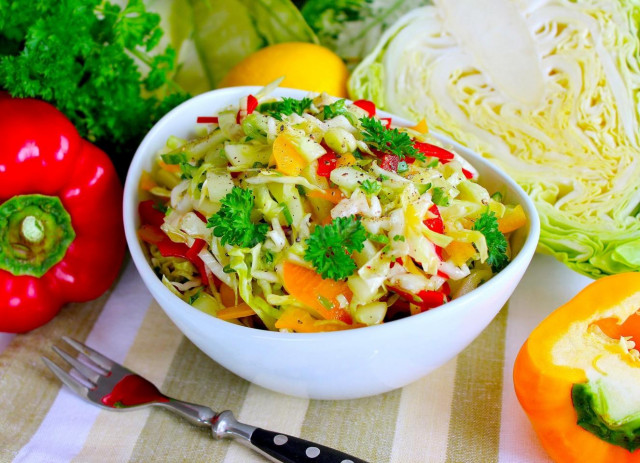Салат капуста огірок перець болгарський рецепт з фото покроково 