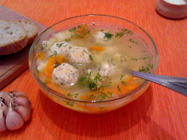 Суп з курячими фрикадельками і галушками рецепт з фото покроково 