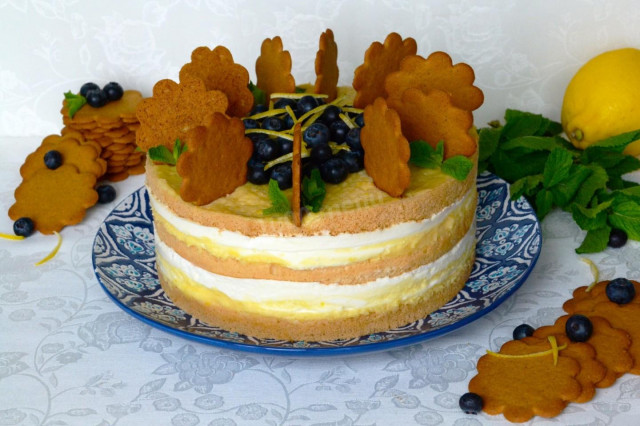 Ванільний торт з лимонним курдом і лимонним суфле рецепт з фото і відео 