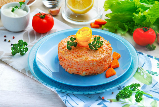 Салат Рижик з морквою і сиром класичний рецепт з фото крок за кроком 