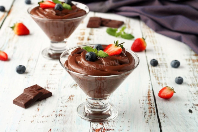 Шоколадний десерт пудинг без випічки рецепт з фото покроково 