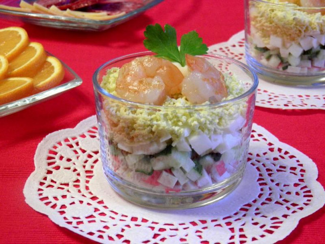 Салат зі смаженими креветками на Новий рік рецепт з фото покроково 