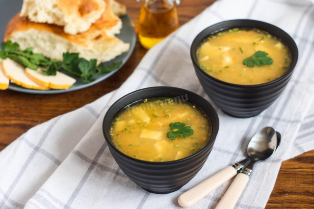 Гороховий суп з сиром рецепт з фото 