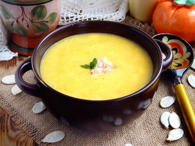 Гарбузовий суп пюре з гарбуза з плавленим сиром рецепт з фото покроково 