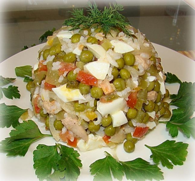 Салат печінка тріски з рисом класичний рецепт з фото покроково 