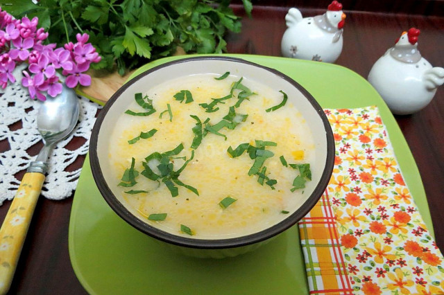 Суп з ковбасним сиром рецепт з фото
