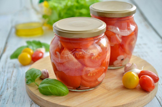 Салат з помідор без стерилізації на зиму рецепт з фото покроково і відео 