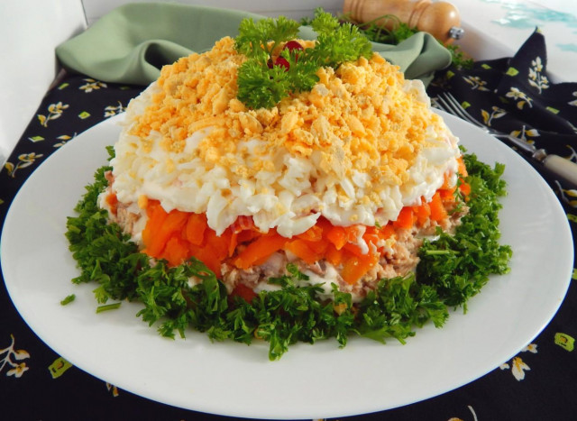 Мімоза салат з червоною рибою шарами рецепт з фото покроково і відео 