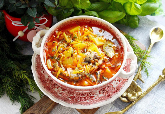 Суп з кількою в томаті з вермішеллю рецепт з фото крок за кроком 