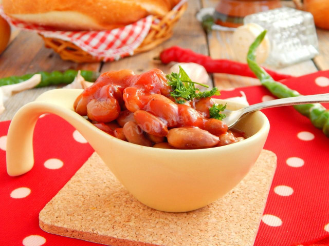 Квасоля в томатному соусі на зиму рецепт з фото покроково 