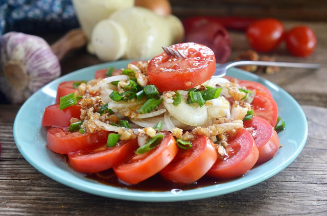 Салат з помідорів з соєвим соусом рецепт з фото покроково 
