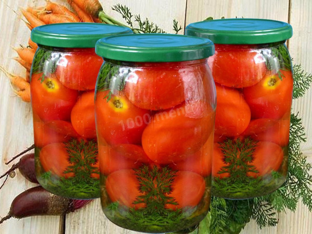 Мариновані помідори на зиму з морквяної бадиллям рецепт з фото 