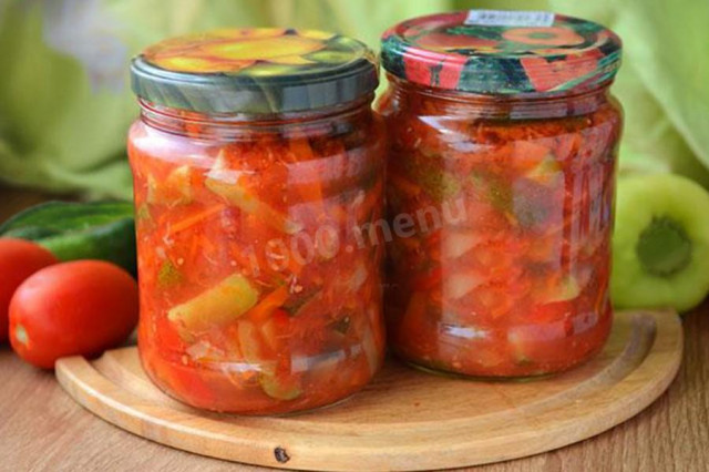 Лечо помідори огірки рецепт з фото 