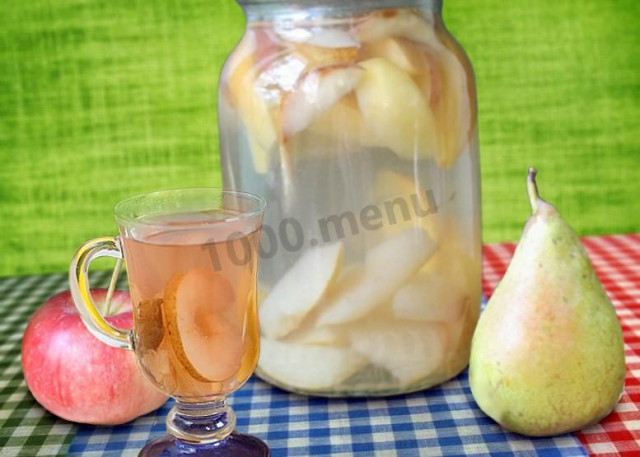 Компот з яблук і груш на зиму рецепт з фото 