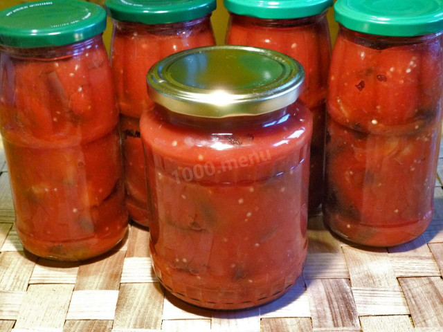 Баклажани в томатному соку на зиму рецепт з фото покроково 