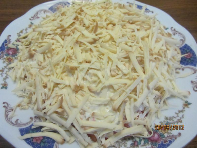 Салат шарами крабові палички помідори сир рецепт з фото покроково 