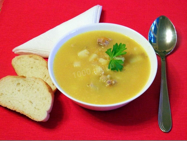 Суп з розвареним горохом з шматочками м'яса рецепт з фото покроково і відео 