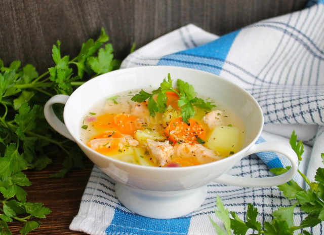 Рибний суп з голови лосося з кукурудзяною крупою рецепт з фото крок за кроком 