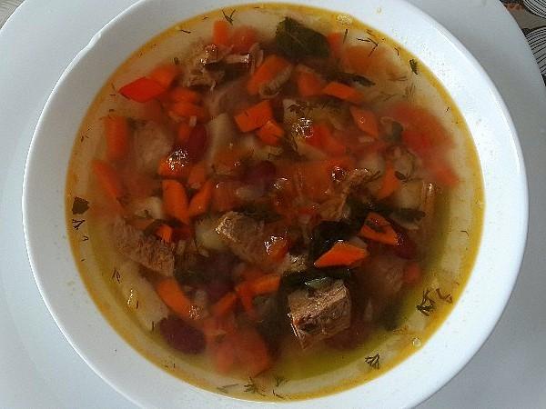 Суп з квасолею з банки з болгарським перцем рецепт з фото покроково 
