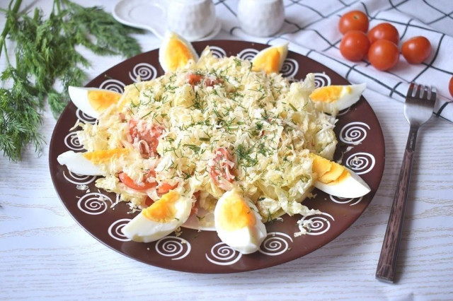 Салат з пекінської капусти з помідорами рецепт з фото покроково 