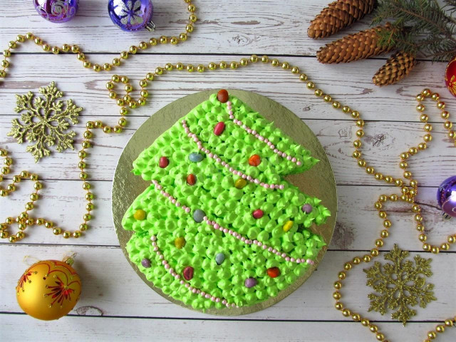 Новорічний торт Ялинка бісквітний рецепт з фото покроково 