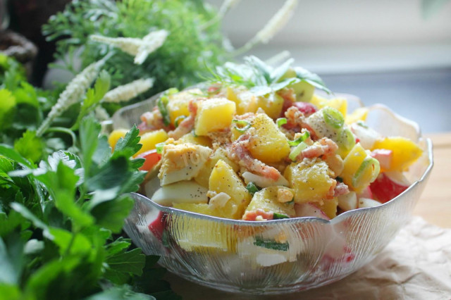 Картопляний салат з редискою рецепт з фото покроково 