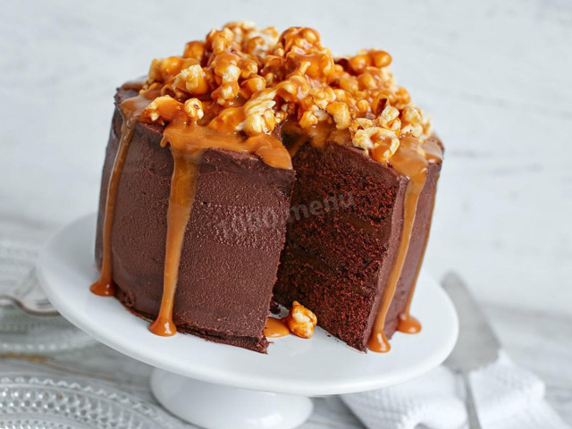 Шоколадно карамельний торт рецепт з фото 