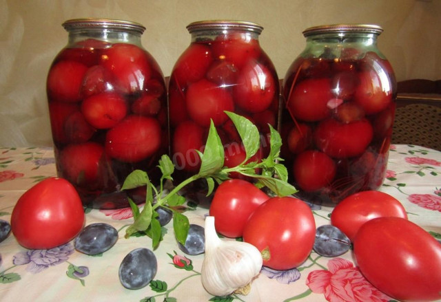 Мариновані помідори зі сливами і базиліком на зиму рецепт з фото покроково і відео 