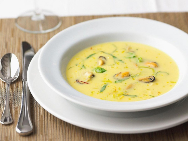 Вершковий суп з мідіями рецепт з фото 