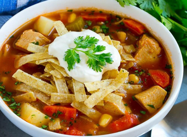 Суп з мексиканською сумішшю і куркою рецепт з фото 