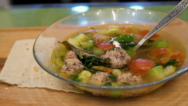 Літній суп з фрикадельками, овочами і зеленню рецепт з фото покроково і відео 