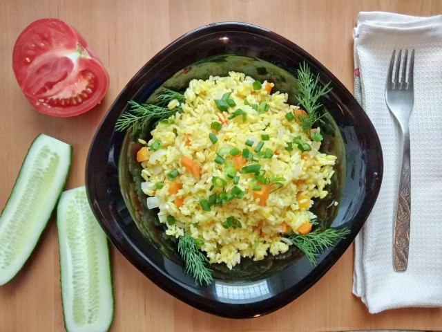 Рис з морквою і цибулею в мультиварці рецепт з фото 