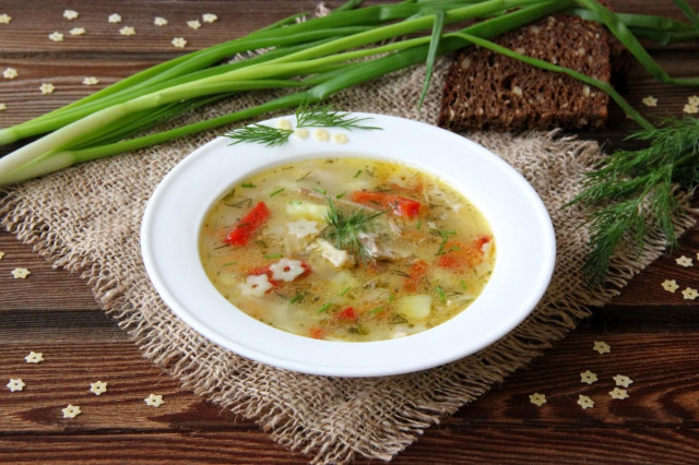 Суп з куркою і зірочками рецепт з фото покроково 