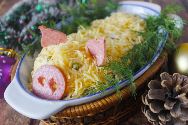 Салат Свинка з курячим філе рецепт з фото покроково 