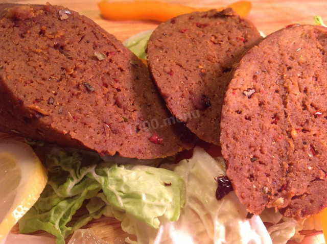 Вегетаріанська ковбаса з нуту і агар-агару рецепт з фото 