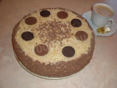 Шоколадный вафельный торт из коржей на скорую руку
