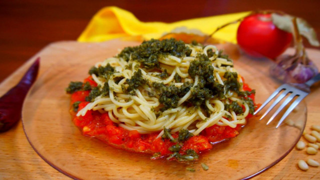 Спагетті з соусом Песто апетитно і швидко рецепт з фото покроково і відео 
